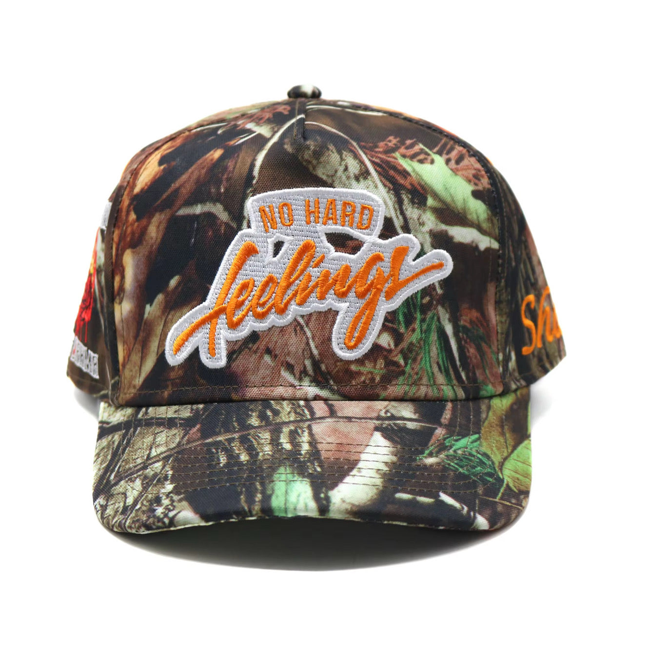 No Hard Feelings Camouflage Snap Back Hat (ships 7/24)