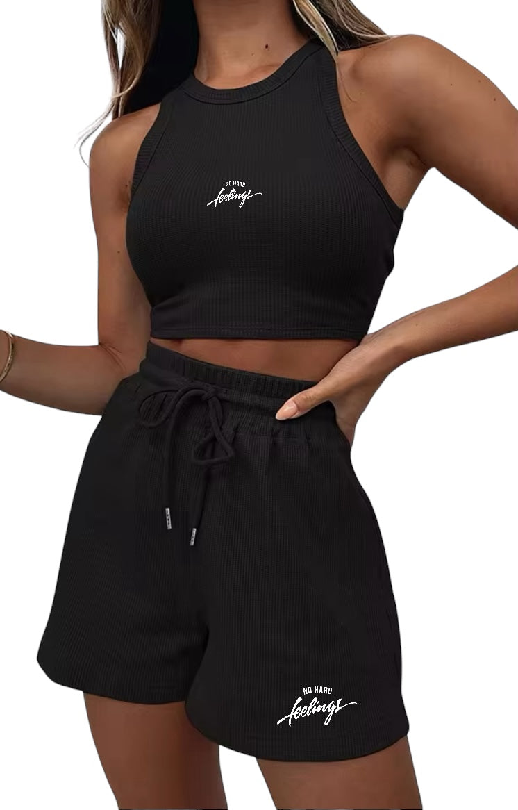 No Hard Feelings Women 2 Piece Casual Matching Sets Shorts Set