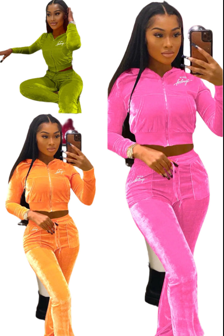 NHF FLARED TWO PIECE HIGH-WAISTSWEATSUIT