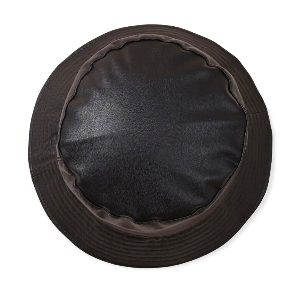Faux Leather Bucket (Styish Hat)