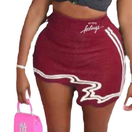No Hard Feelings Off Track Asymmetrical miniskirt