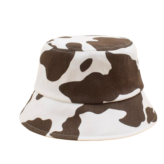 Brown Cow Print Bucket Hat