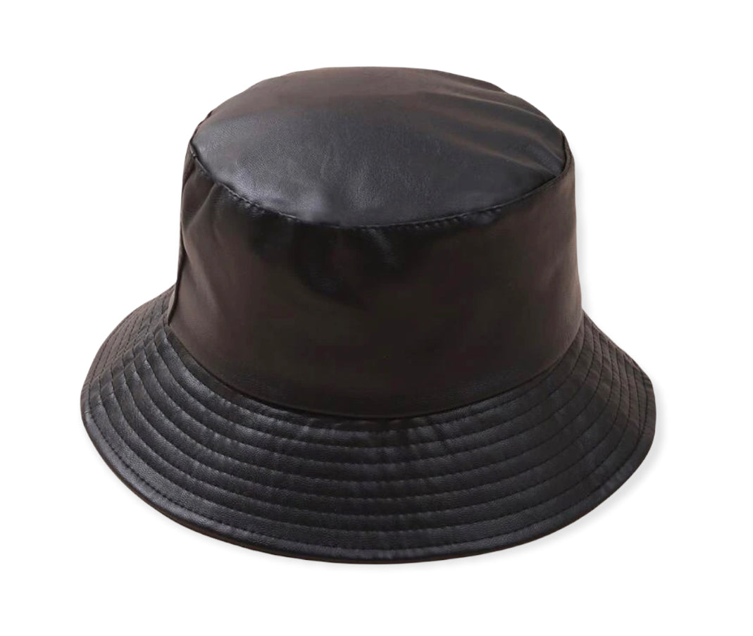 Faux Leather Bucket (Styish Hat)