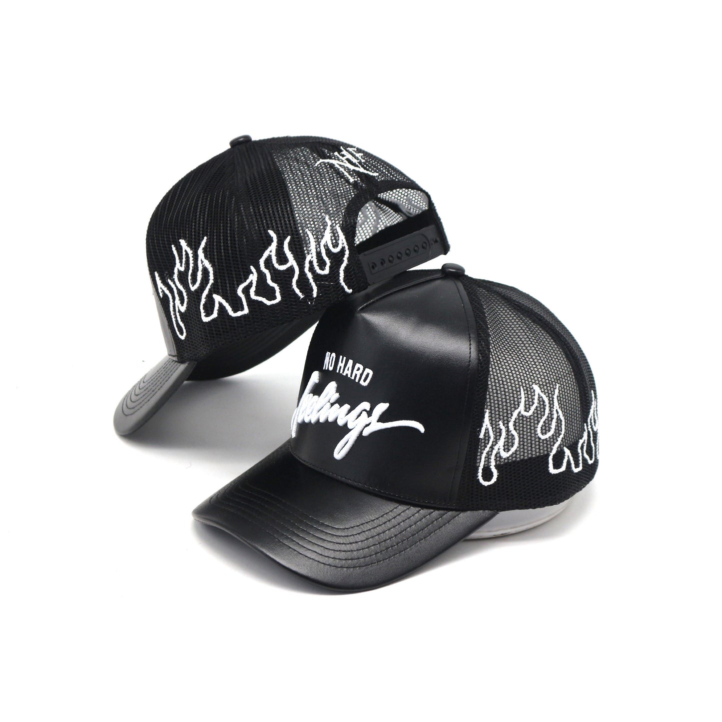 No Hard Feelings Vegan Leather trucker hat