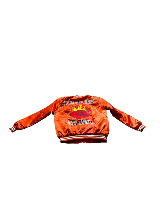No Hard (NHF) Feelings Orange Baseball Jacket