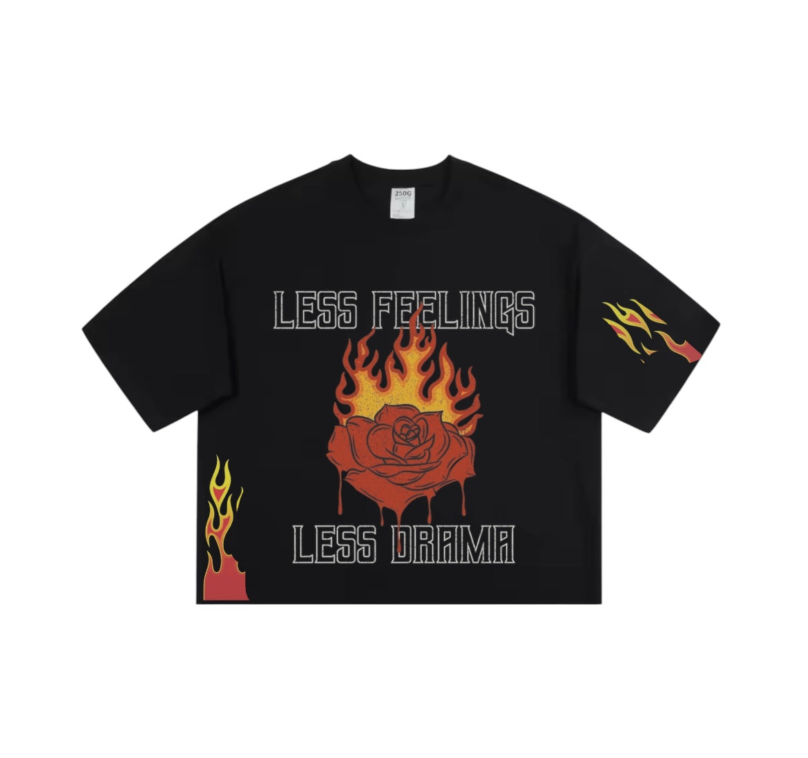No Hard Feelings Less Feelings Less Drama Boxy Cropped Tshirt
