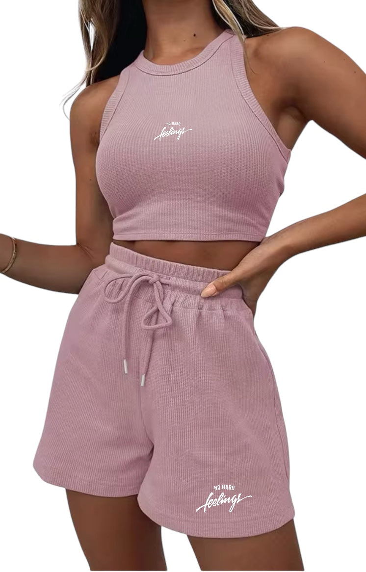 No Hard Feelings Women 2 Piece Casual Matching Sets Shorts Set
