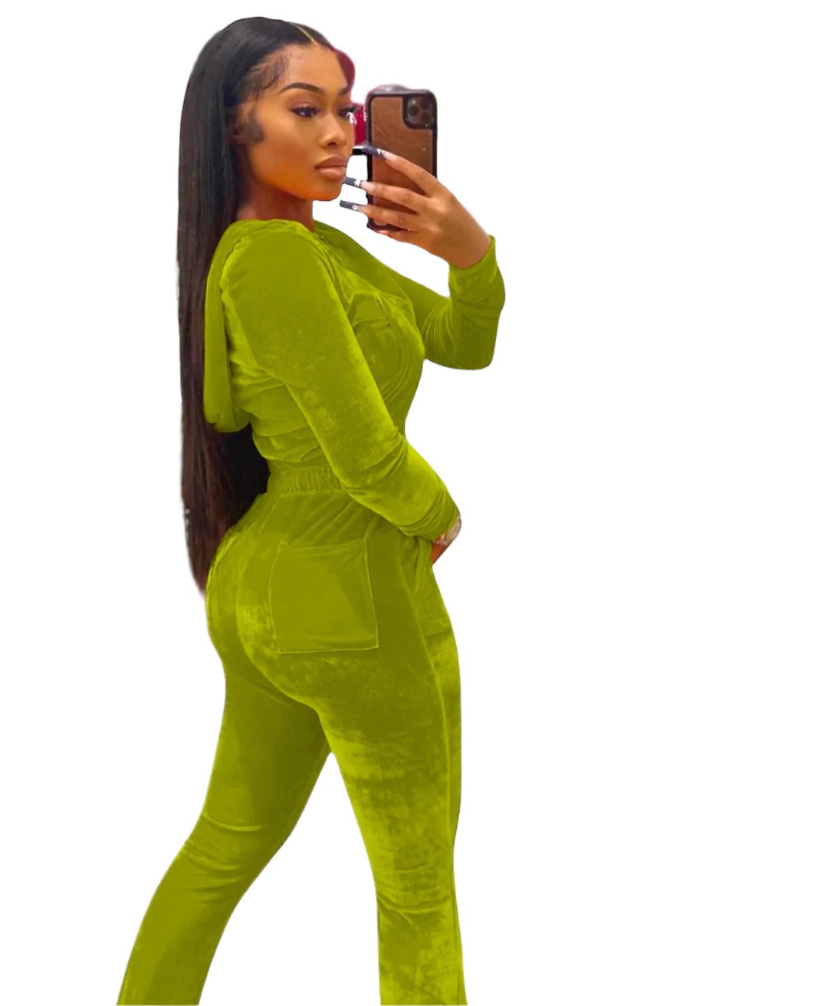 NHF FLARED TWO PIECE HIGH-WAISTSWEATSUIT