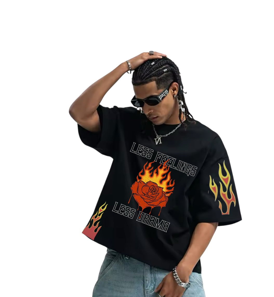 No Hard Feelings Less Feelings Less Drama Boxy Cropped Tshirt