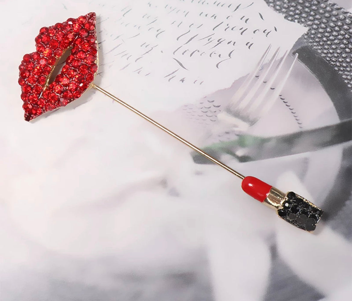 Red lipstick Brooch